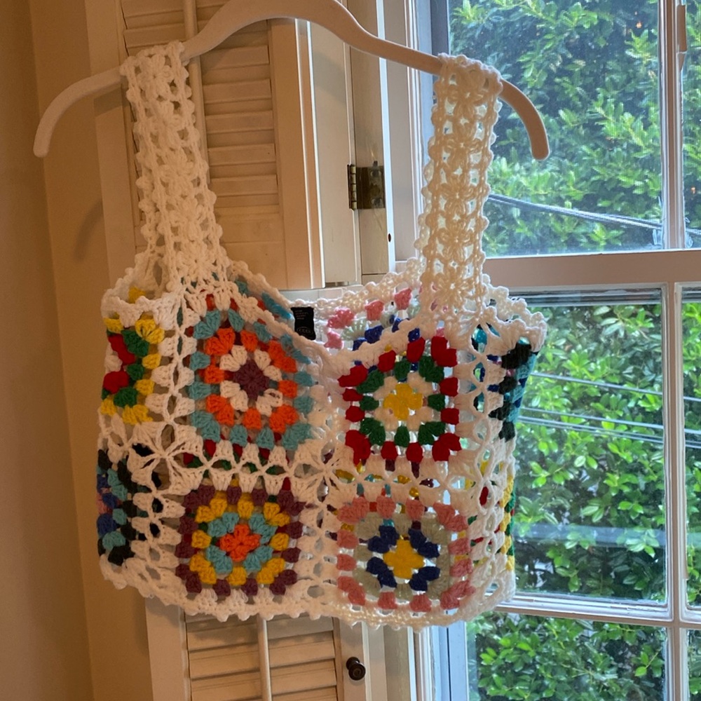 Crochet Cider tank.